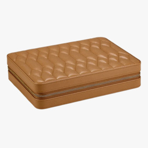 WOLF Lauren Jewellery Large Zip Case in Caramel, Jewellery Box