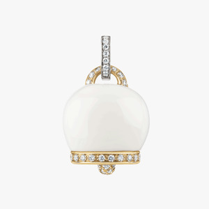 Charms: Chantecler Campanella Large Pendant with White Kogolong & Diamonds in 18kt White Gold