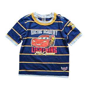 Disney Pixar Cars: Disney Pixar Cars Blue Striped Racing Academy Tee (Sz 8)
