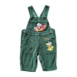 Mickey Mouse Friends: Disney Babies Mickey Aviation Green Corduroy Overalls (sz 3-6m maybe 9m)