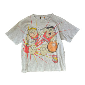 Vault: VAULT 🏦 Vtg Hanna-Barbera Flintstones Fred and Barney Bedrock Bombers AOP (90s) (Sz 6/7)