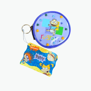 Under 25: Vintage Nickelodeon Rugrats Coin Purse PURPLE (1999) (NOS)
