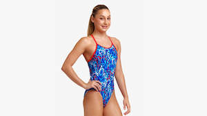 Swimming: Funkita Girls Diamond Back One Piece - Mr Squiggle