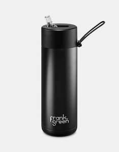 Accessories: Frank Green 20oz Stainless Steel Ceramic Reusable Bottle with Straw Lid  - Midnight