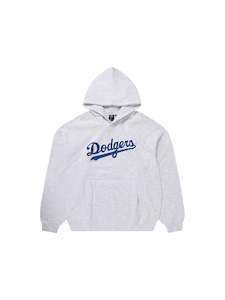 Majestic Athletic LA Dodgers Classic Wordmark Fleece Hoody - White Marle