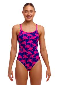 Funkita Womens Diamond Swim Secure One Piece - Pinky Palms