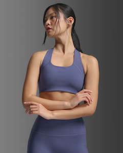 Clothing: 2XU Womens Form Racerback Medium Impact Bra - Future Dusk