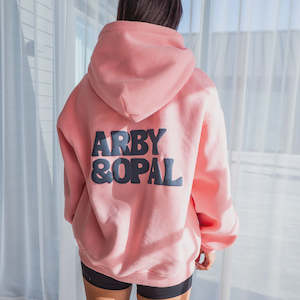 Arby & Opal Unisex Staple Puff Hoodie - Candy Pink/Navy