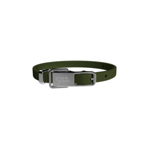 Frank Green: Frank Green Pet Collar + Name Tag - Khaki/Silver