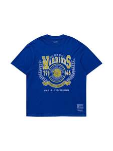 Mitchell & Ness Mens Golden State Warriors Arch Tee - Faded Blue