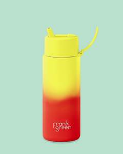 Frank Green: Frank Green 740ml Ultralight Bottle Colour Change Lava With Flip Straw Lid