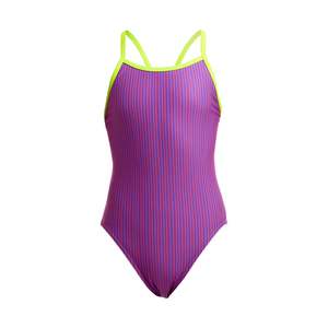 Funkita Girls Single Strap One Piece - Berry Crush