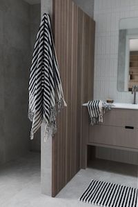 Turkish Bath Mats: Black Stripe Organic Bath Mat