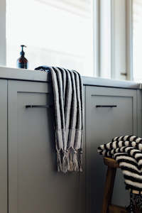 Black Stripe Organic Hand Towel