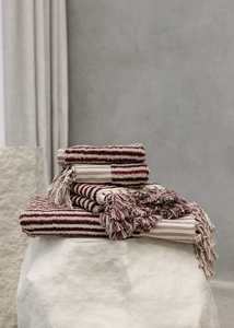 All Turkish Towels: Burgundy Stripe Organic Bath Towel Set