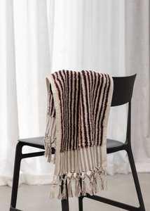All Turkish Towels: Burgundy Stripe Organic Cotton Hand Towel