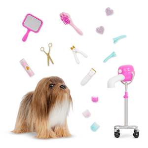 Loyal Pals: Lhasa Apso Hair Play Pup