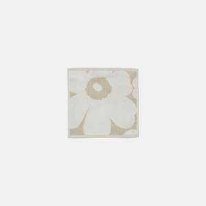 Towels: Unikko Mini Towel 30x30 cm - Beige and White