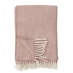 Throws Blankets: Chevron Lambswool Throw - Nude