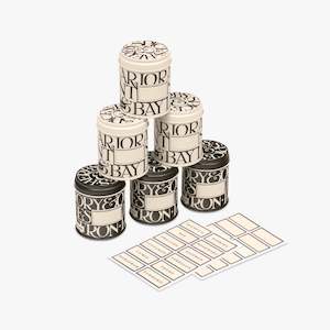 Black Toast Spice Tins Set 6
