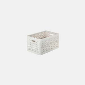 Foldable Crate 11.3ltr Sand White