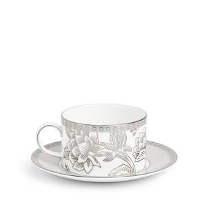 Wedgwood: Silver Tonquin Teacup & Saucer