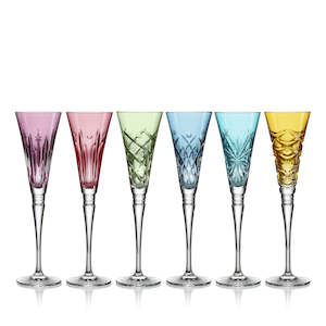 Snowflake Set of 6 coloured Flute