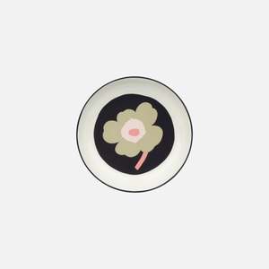 Marimekko Tableware: Oiva / Unikko Deep plate 20,5 cm - charcoal, pink