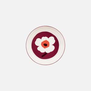 Oiva / Unikko plate 20,5 cm - burgundy