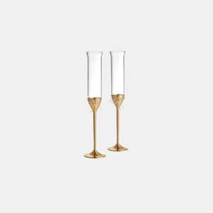 Wedgwood Flutes: Vera Wang Wedgwood Love Knots Gold Toasting Flute Pair