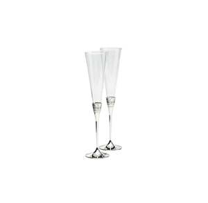 Wedgwood Flutes: Vera Wang Wedgwood With Love Silver Giftware Toasting Flute Pair