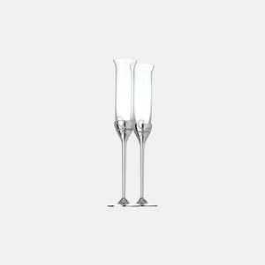Vera Wang Wedgwood Love Knots Silver Toasting Flute Pair