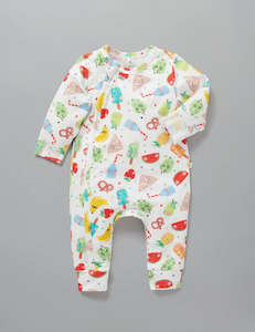 Little Green & Co Jersey Footless Onesie - Summer Yums