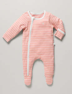 Little Green & Co Core Jersey Zip Onesie - Sorbet Stripe