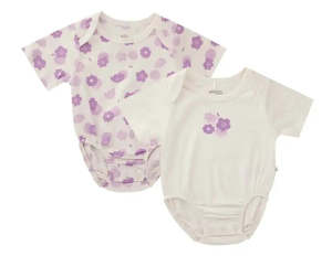 Little Green & Co Jersey Short Sleeve Bodysuit 2 Pack - Wildflower Lilac