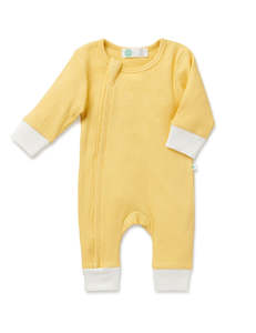 Little Green & Co Core Rib Zip Onesie - Mellow