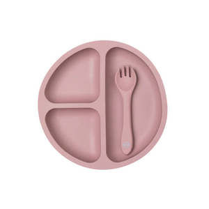 My Little Giggles Silicone Bento Plate - Powder Rose