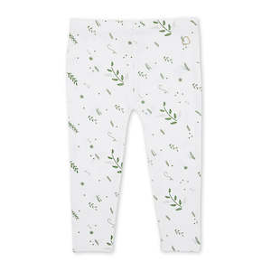 Texas Oak Green Leaf Leggings - Green Leaves Print