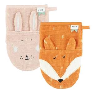 Trixie: Trixie Washcloths 2-pack | Mrs. Rabbit/Mr. Fox