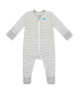 Love To Dream Long Sleeve Enclosed Foot Romper - Grey Stripe