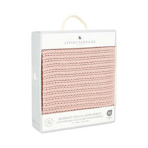 Living Textiles Cotton Cellular Blanket - Dusty Pink