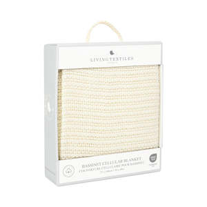 Living Textiles Cotton Cellular Blanket - Natural White