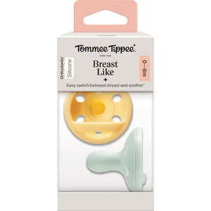 Tommee Tippee Breast Like Silicone Soother 2 Pack 0-6 Months - Yellow Pack