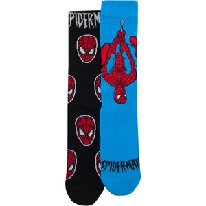 Rio Mens Spider-Man Crew Socks 2 Pack - Black & Blue