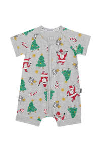 Bonds Zip Romper - Disco Santa Grey