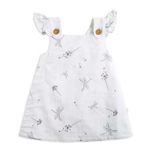 Tiny Twig Wrap Dress & Bloomer Set - Dragonfly Crinkle