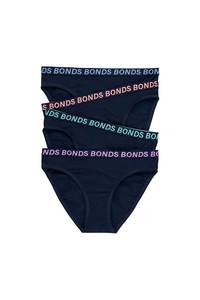 Bonds Girls Bikini Sport 4 Pack - Navy