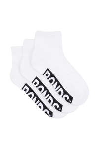Bonds Womens Logo Cushioned Quarter Crew 3 Pack - White