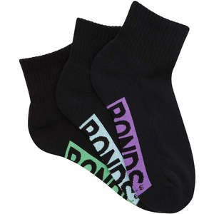 Bonds Women's Logo Cushioned Quarter Crew Socks 3 Pack - Blue/Purple/Green