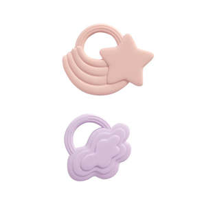 Playground 2 Pack Silicone Teether - Stars & Cloud